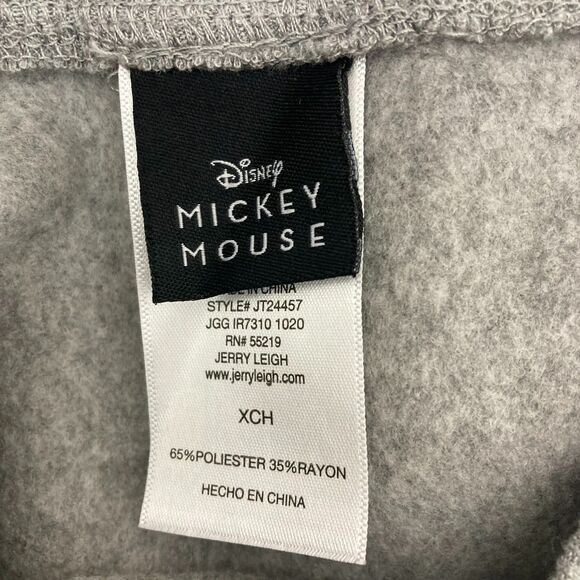 Disney Mickey Mouse Sweatshirt Women's XS Cropped Drawstring Gray - Picture 10 of 12